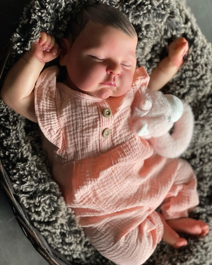 Perla bambola reborn con capelli dipinti a mano