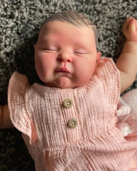 Perla bambola reborn con capelli dipinti a mano