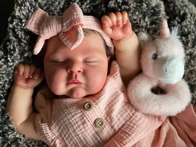 Perla bambola reborn con capelli dipinti a mano