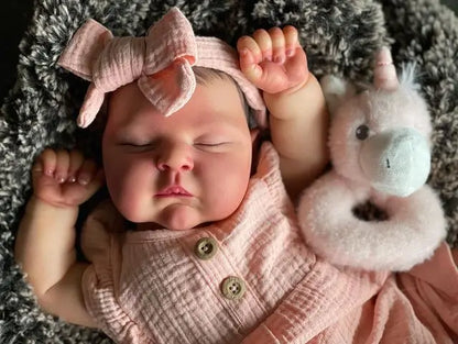 Perla bambola reborn con capelli dipinti a mano