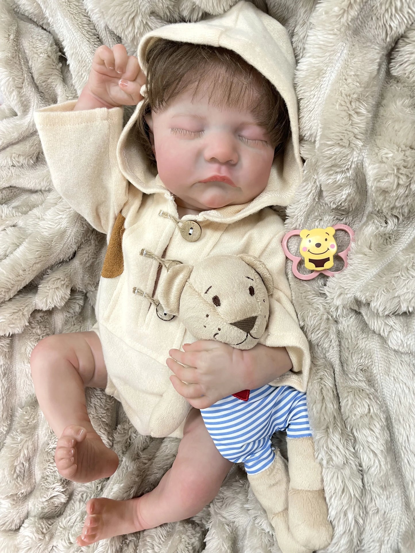 Alex bambola reborn addormentata in silicone