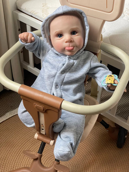 Nicoletta bambola reborn con capelli disegnati a mano