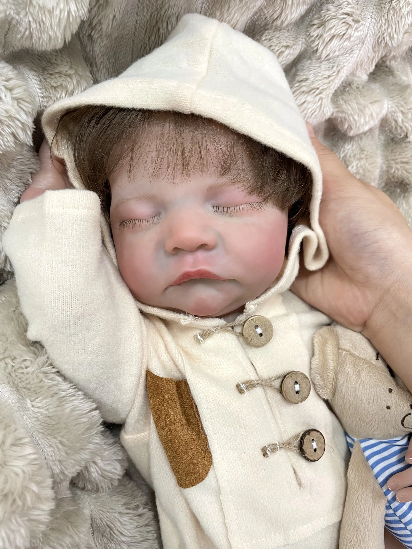 Alex bambola reborn addormentata in silicone